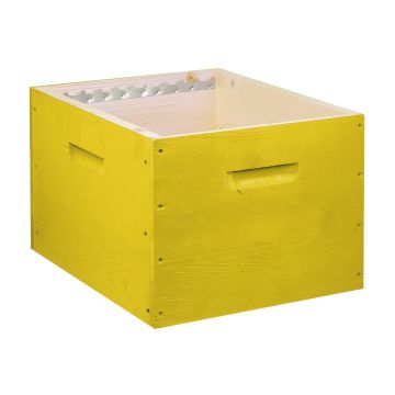 Corps mi-bois (avec crémaillères) pour ruche Dadant 10 cadres - Jaune - Ruchéco