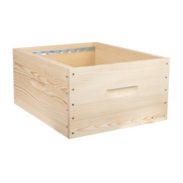 Corps mi-bois (avec bandes lisses) pour ruche Langstroth - Made in France