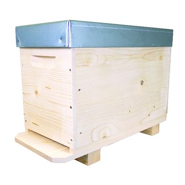 Ruchette Langstroth 6 cadres Ruchéco - bandes lisses & toit tôle
