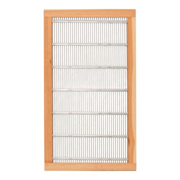 Grille à reine métallique avec encadrement bois pour ruchette 6 cadres - 285 x 500 mm