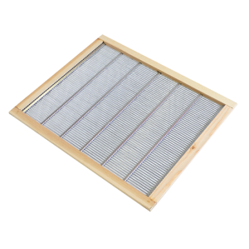 Grille à reine métallique avec encadrement bois pour ruche Dadant 12 cadres - 500 x 500 mm