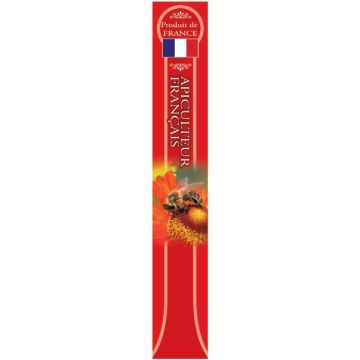 Étiquettes bande de garantie rouge "apiculteur français" pour pots de miel (100 pcs)
