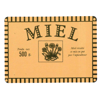 100 étiquettes personnalisables (modèle rustique) "Miel 500 g" - 70 x 50 mm