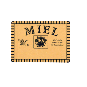 100 étiquettes personnalisables (modèle rustique) "Miel 500 g" - 53 x 38 mm