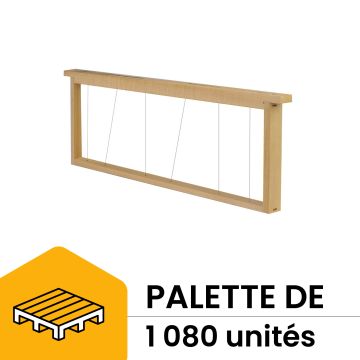 Palette de 1080 cadres droits fils verticaux (sans œillets) pour hausse de ruche Dadant