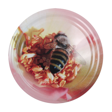 25 capsules métalliques pasteurisables - TO82 - fleur rose