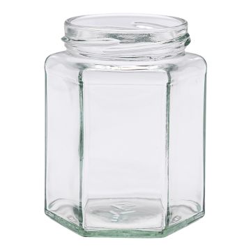 Pot en verre hexagonal 250g (191ml) TO58
