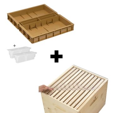 Pack nourrisseur couvre-cadres Dadant 10 Nicot avec cabochon et couvre-cadres Topclair