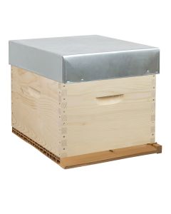 Ruche complète en pin à tenons Dadant 10 cadres avec cadres droits filés