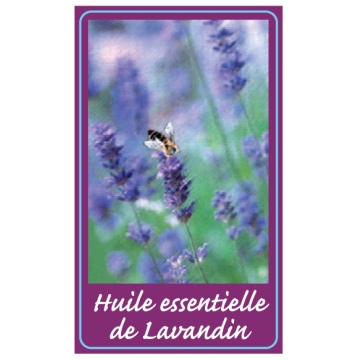 100 étiquettes "Huile essentielle de lavandin" - 35 x 60 mm
