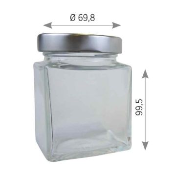 Pot en verre carré (314ml) TO66