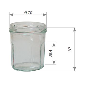 Pot en verre à facettes 250g (200ml) TO70