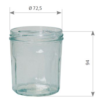 Pot en verre à facettes 425g (324ml) TO82