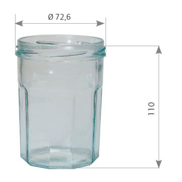 Pot en verre à facettes 500g (385ml) TO82