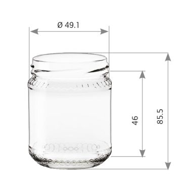 Pot en verre italvéoles 250g (212ml) TO63