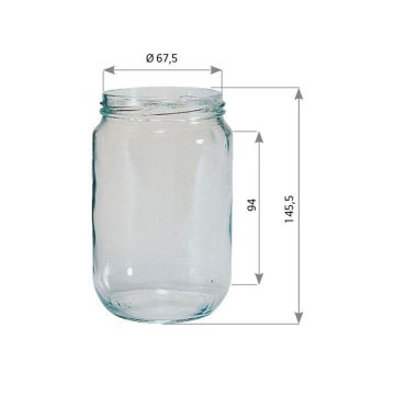 Pot en verre cylindrique 1kg (748ml) TO82