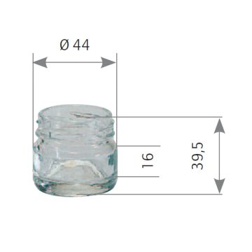 Pot en verre cylindrique 30g (32ml) TO43