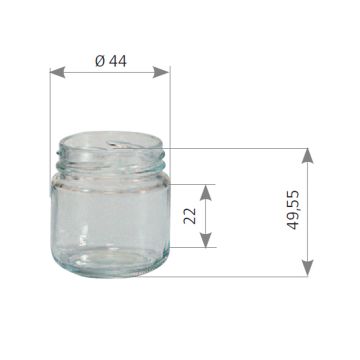 Pot en verre cylindrique 40g (41ml) TO43