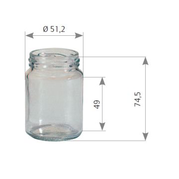 Pot en verre cylindrique 125g (106ml) TO48