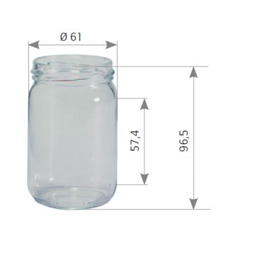 Pot en verre cylindrique 250g (212ml) TO58