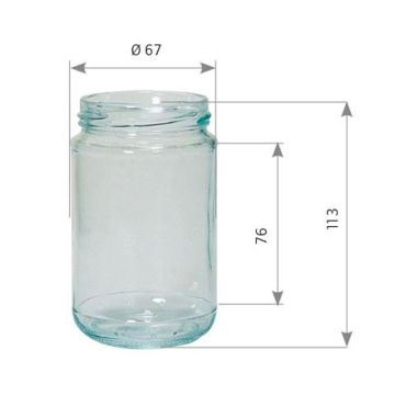 Pot en verre cylindrique 400g (314ml) TO63