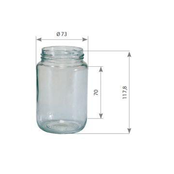 Pot en verre cylindrique 500g (385ml) TO63