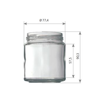 Pot en verre cylindrique 400g (314ml) TO70