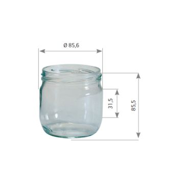 Pot en verre cylindrique 500g (370ml) TO82