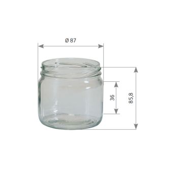 Pot en verre cylindrique 500g (380ml) TO82