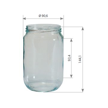 Pot en verre cylindrique 1kg (750ml) TO82