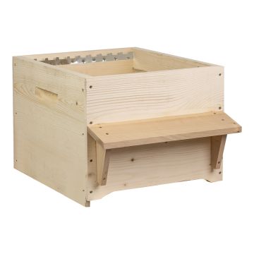 Corps mi-bois avec auvent (avec crémaillères et pieds) pour ruche Dadant 12 cadres - Ruchéco
