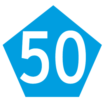 50 dossards bleus pentagone numérotés de 1 à 50 pour marquage des reines