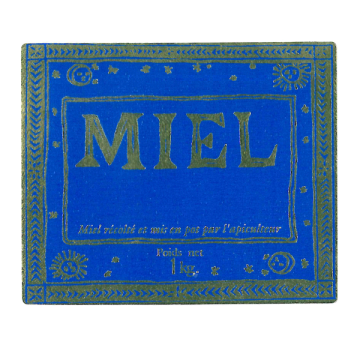 1500 étiquettes personnalisables (modèle antique) "Miel 1 kg" - 70 x 58 mm