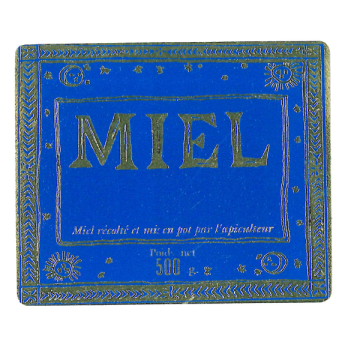 100 étiquettes personnalisables (modèle antique) "Miel 500 g" - 46 x 38 mm