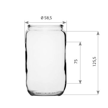 Palette de 3757 - Pot en verre forme haute 530 g (370 ml) - TO63