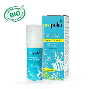 Crème de nuit bio pour peaux normales - Propolia - 50 ml