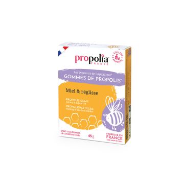 Gommes de propolis au parfum miel et réglisse - Propolia - 45 g