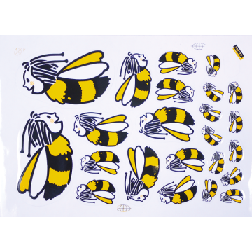 Autocollant abeille Apifun - feuille de 23 abeilles