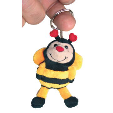 Porte-clés abeille en peluche