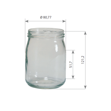Pot en verre cylindrique 750g (580ml) TO82
