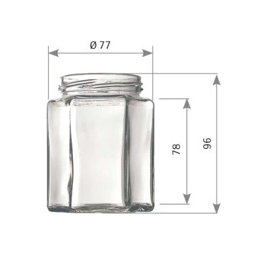 Pot en verre hexagonal 375g (283ml) TO63
