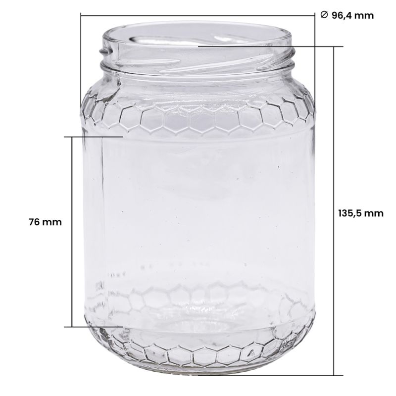 Pots en verre : Pot en verre italvéoles 1 kg (770ml) TO82 - Icko