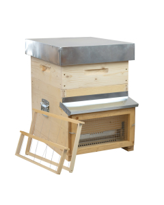 Ruche Dadant 10 cadres mi-bois compl&egrave;te Ruch&eacute;co bouclier anti-frelon