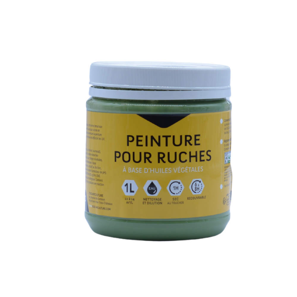 Peinture pour ruche aux huiles végétales 1 L vert kaki - ICKO