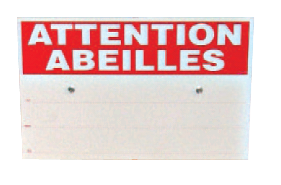 Panneau de signalisation rucher personnalisable - attention abeilles - 400 x 250 mm