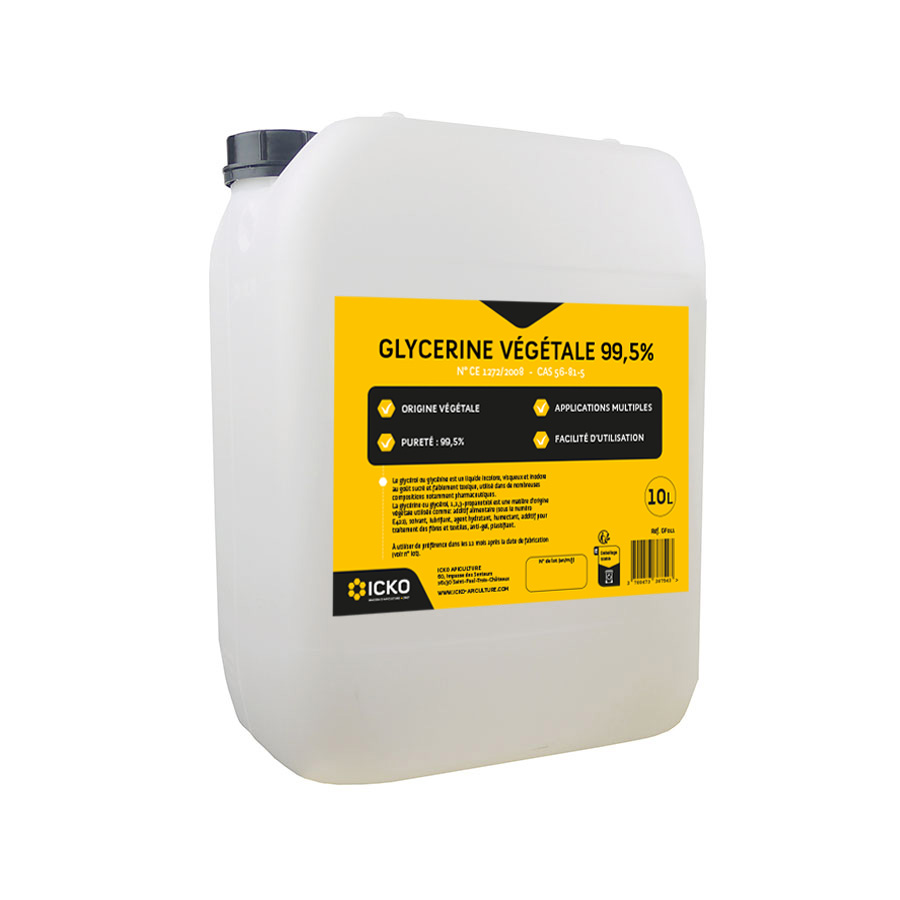 Glycérine végétale pure - bidon 10 litres usage industriel