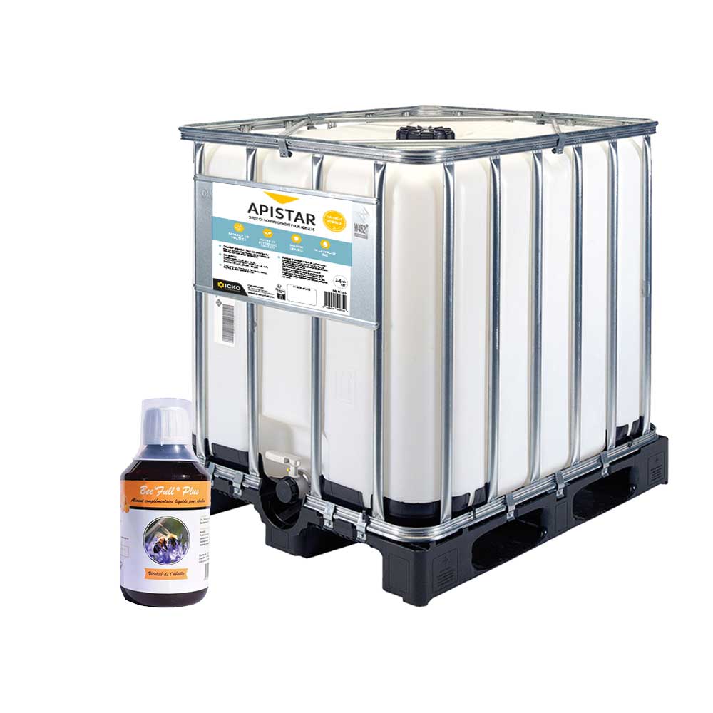 Pack nourrissement complet : cuve apistar 1380kg + beefull plus 1l