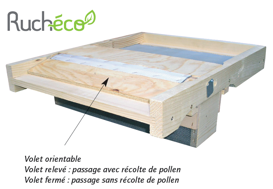 Trappe à pollen Percie avec fond de ruche pour 10 cadres