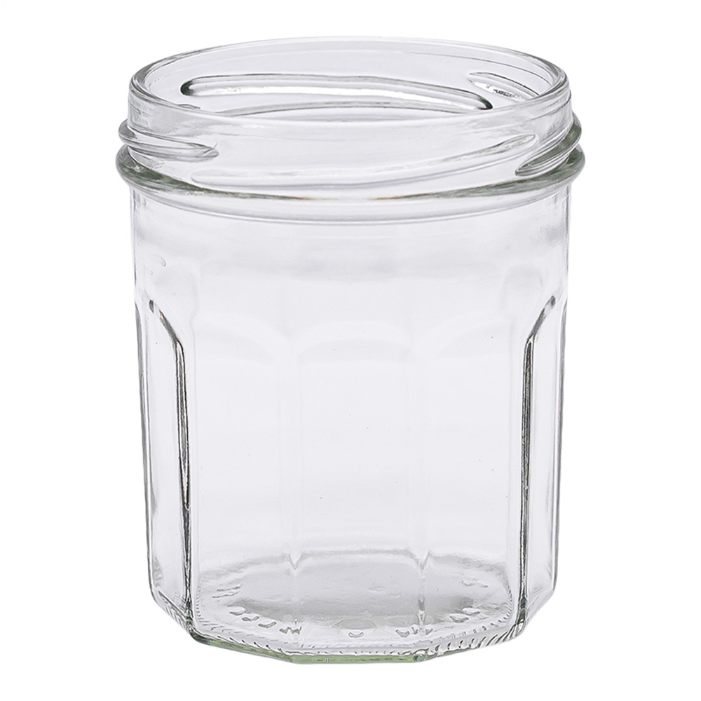 Emballage Pot en verre à facettes 250g (200ml) TO70 Icko Apiculture