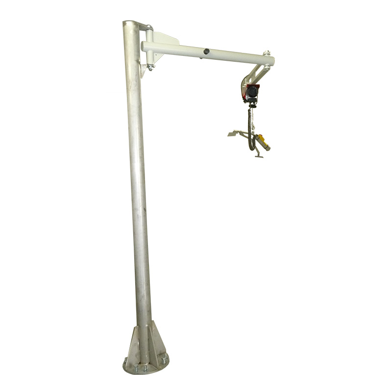 Potence miellerie fixation sol avec pince inox et treuil 220v api équipement